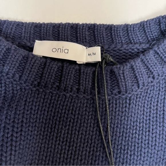Onia Men's Boatneck Sweater Navy Striped Size M - Picture 6 of 9